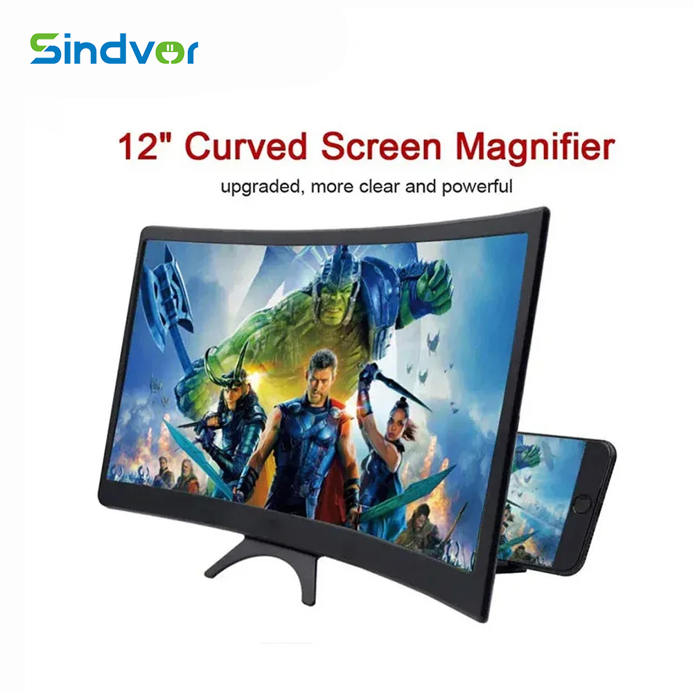Retro Gaming And Projector - 3D HD Amplifier Curved Screen 12