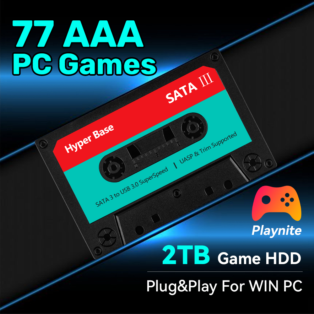 Retro Gaming Emulator Console - 2TB Game Hard Drive With 77