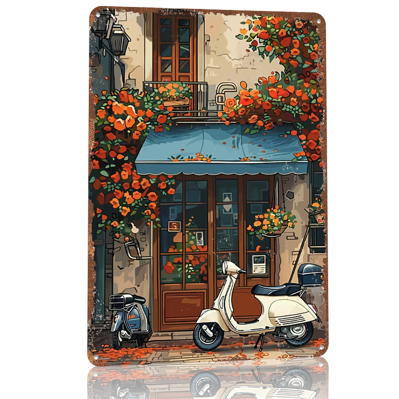 Vintage Scooter Shop Poster Cu - Retro Gaming At Home 评论和价格