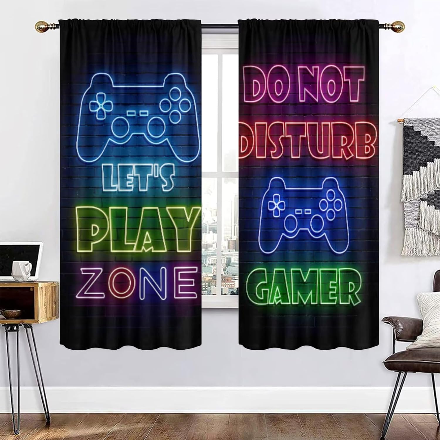 Gaming Gamer Curtain Curtains  - Retro Gaming Youtube 评论和价格