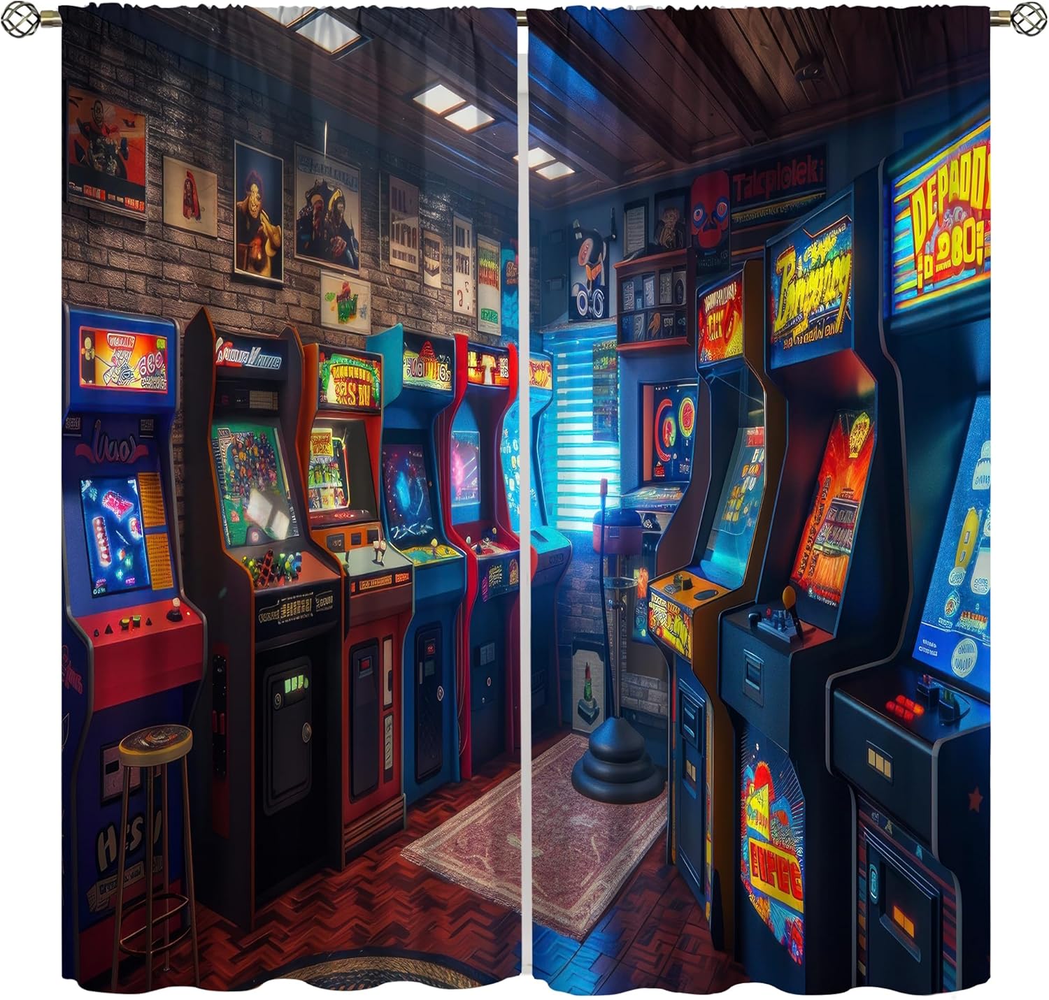 90s Arcade Blackout Curtains G - Retro Gaming Youtube 评论和价格