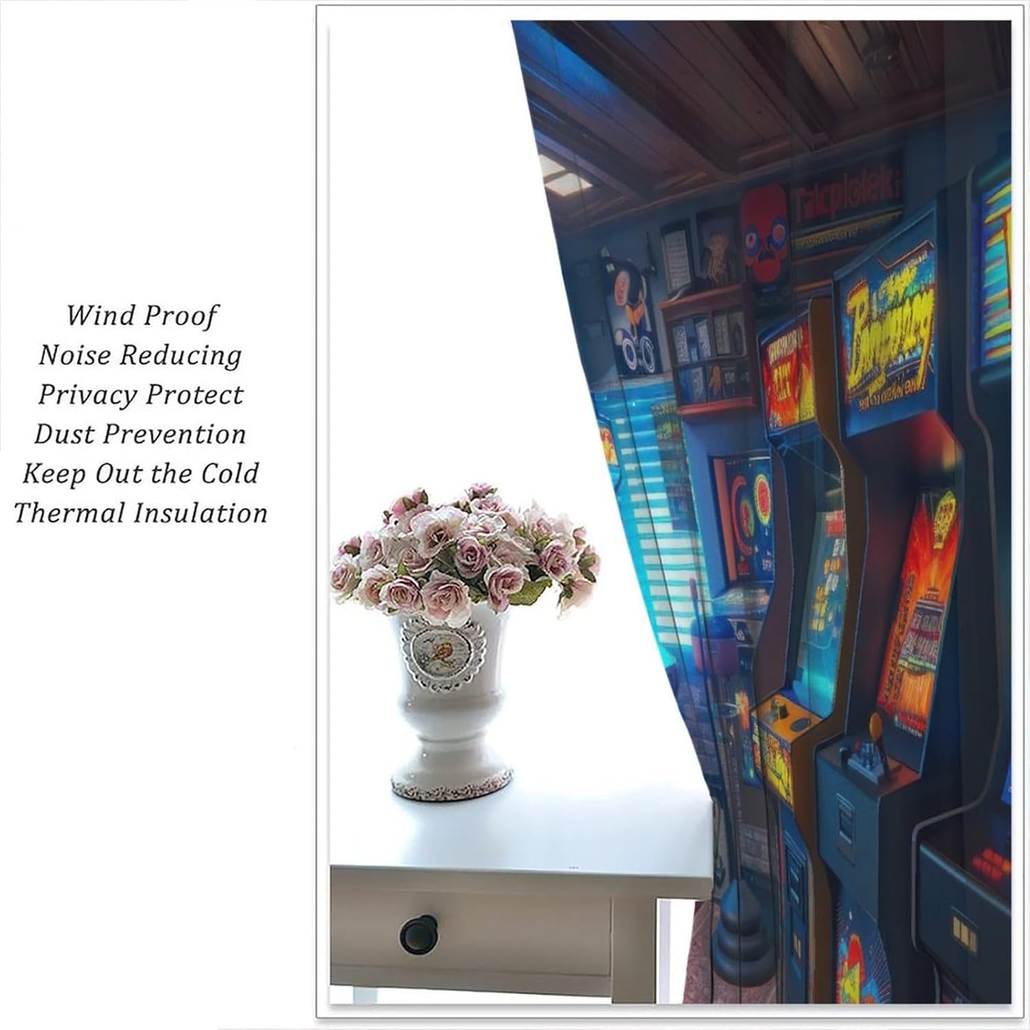 90s Arcade Blackout Curtains G - Retro Gaming Youtube 评论和价格