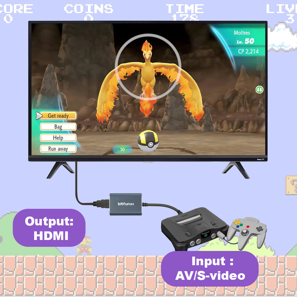 Bitfunx 720P Svideo / AV To HD - Retro Gaming Arcade Console 评论和价格