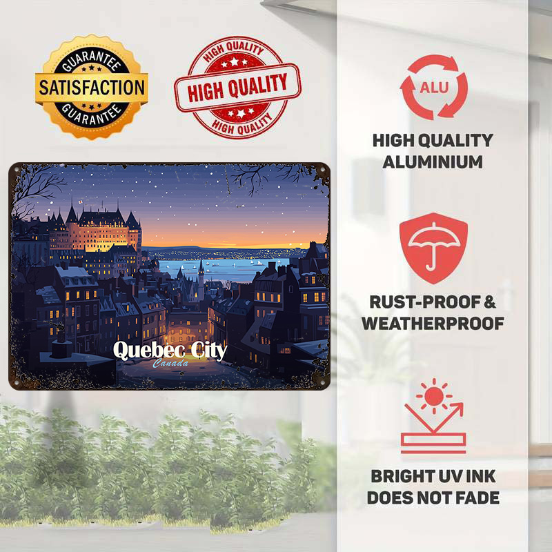 Quebec City At Night Printed P - Retro Gaming Quebec 评论和价格