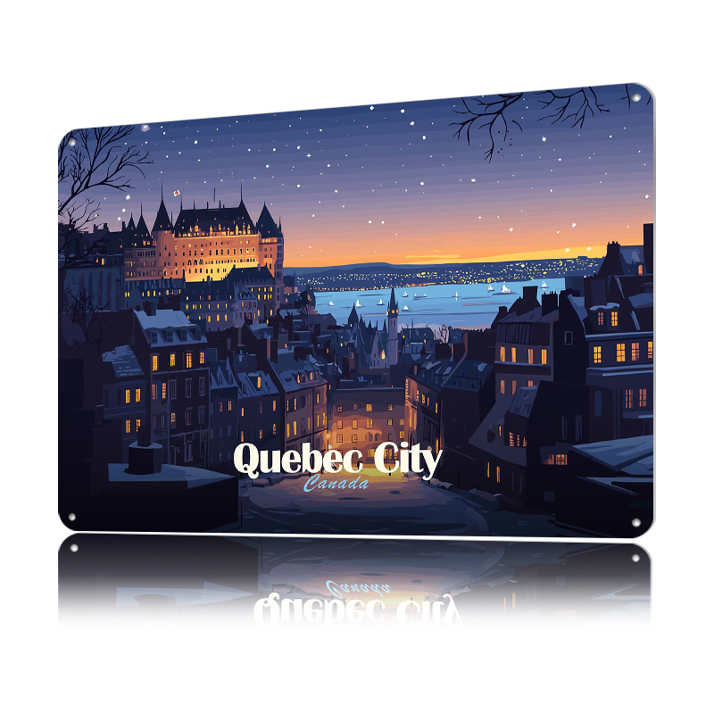 Quebec City At Night Printed P - Retro Gaming Quebec 评论和价格