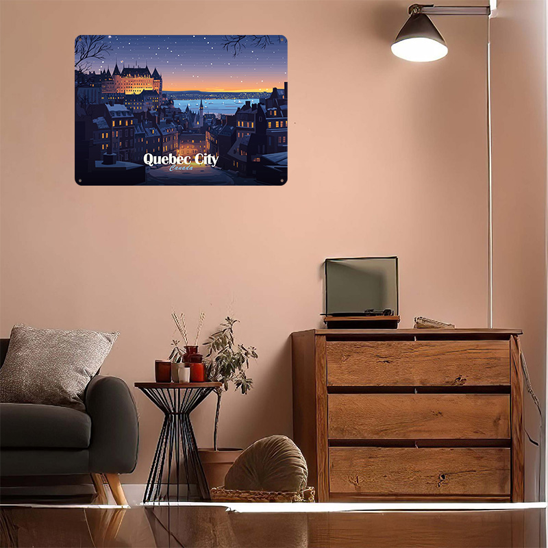 Quebec City At Night Printed P - Retro Gaming Quebec 评论和价格