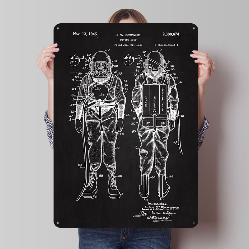 1945 Diving Suit Patent Metal  - Retro Gaming At Home 评论和价格