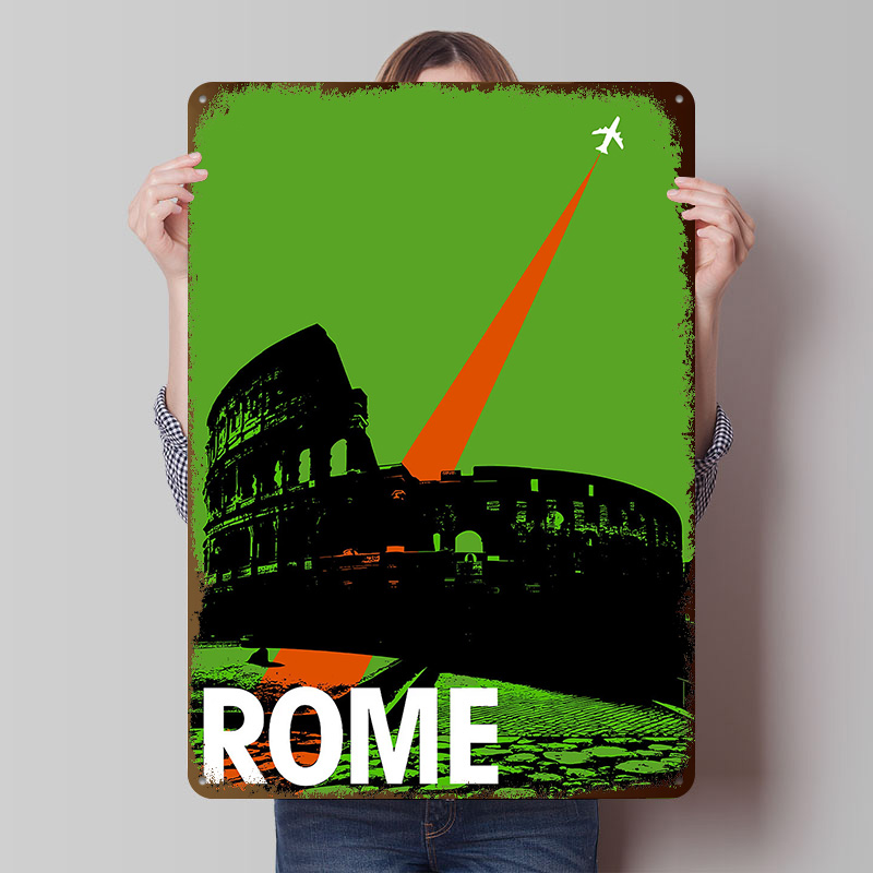 Rome Travel Metal Poster Custo - Retro Gaming At Home 评论和价格