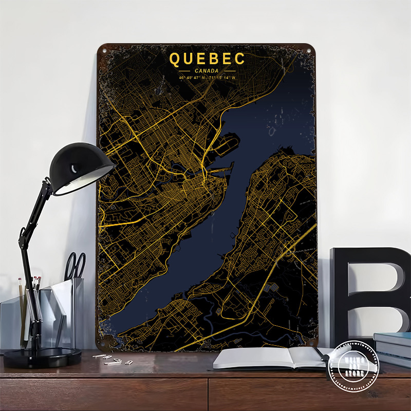 Quebec Golden Map Poster Custo - Retro Gaming Quebec 评论和价格