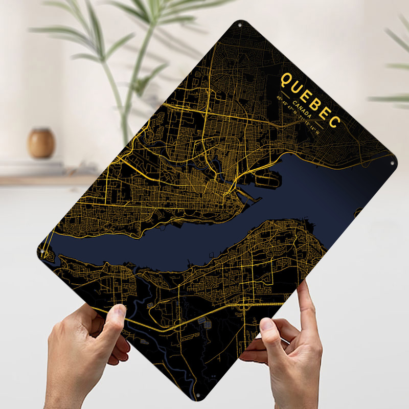 Quebec Golden Map Poster Custo - Retro Gaming Quebec 评论和价格