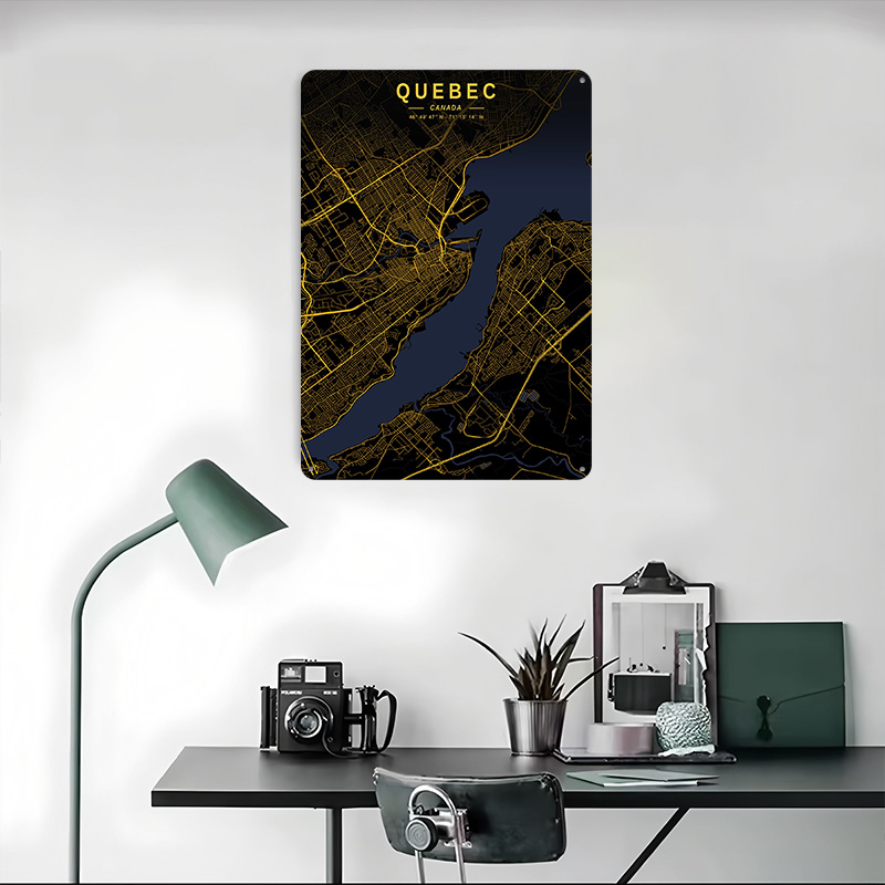 Quebec Golden Map Poster Custo - Retro Gaming Quebec 评论和价格