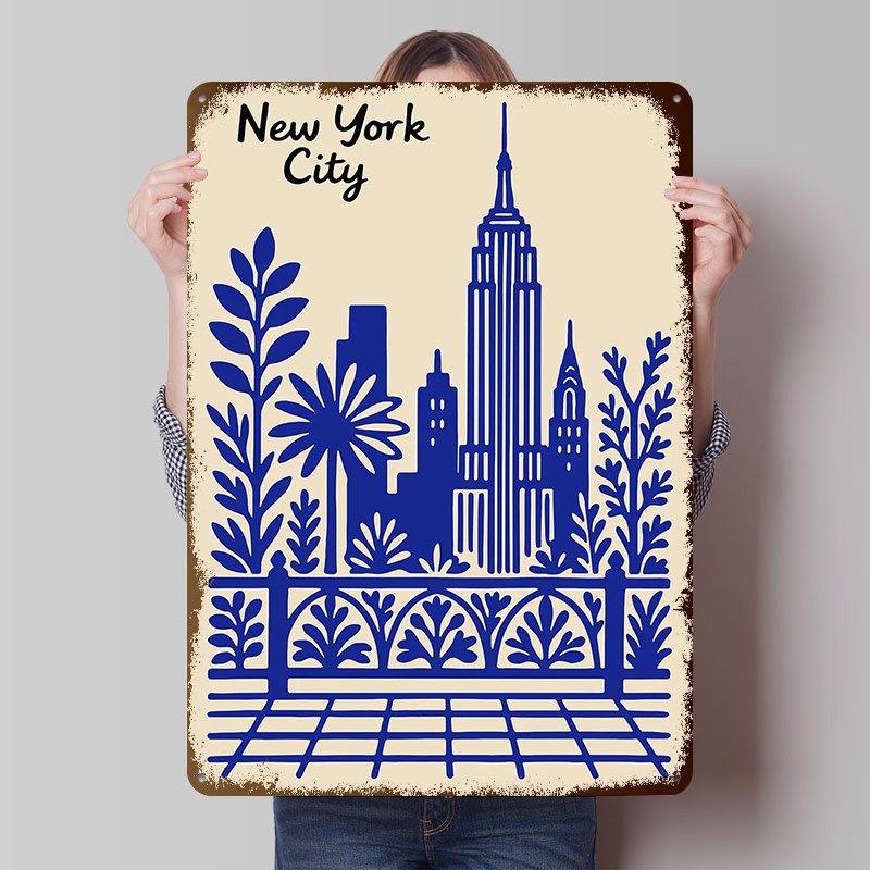 New York City Blue Poster Cust - Retro Gaming At Home 评论和价格