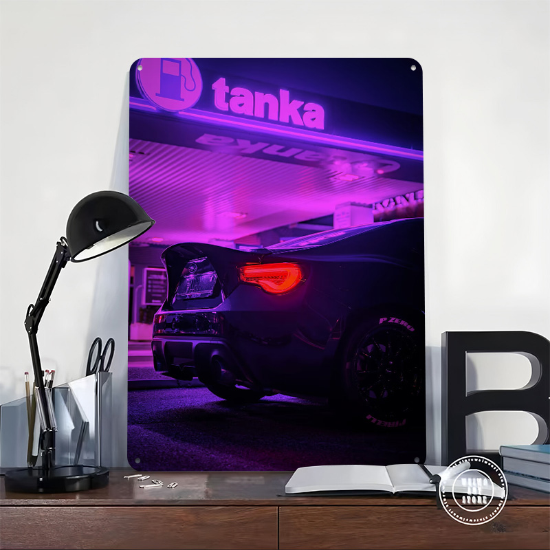 Black At Gas Station Car Tin P - Retro Gaming At Home 评论和价格